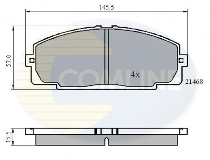 - Гальмівні колодки до дисків Toyota Dyna 01->, Granvia 95->, Hiace 83-> COMLINE CBP0459