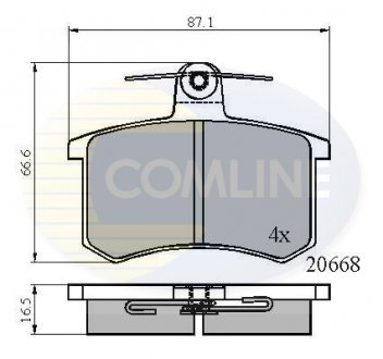 Фото автозапчастини гальмівні колодки, дискове гальмо (набір) COMLINE CBP0558