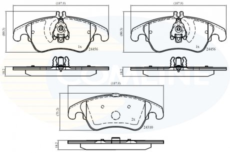 - Гальмівні колодки до дисків Mercedes-Benz C-Class 07-> COMLINE CBP06037 (фото 1)