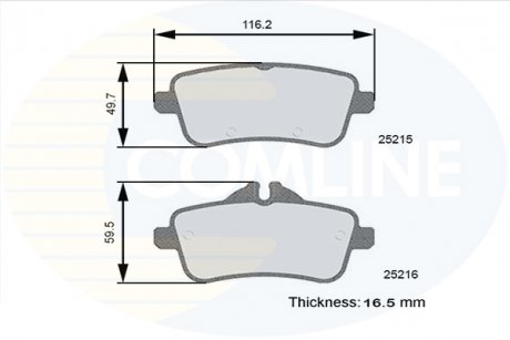 Фото автозапчастини - Гальмівні колодки до дисків Mercedes-Benz GL-Class 12->, M-Class 11-> COMLINE CBP06121