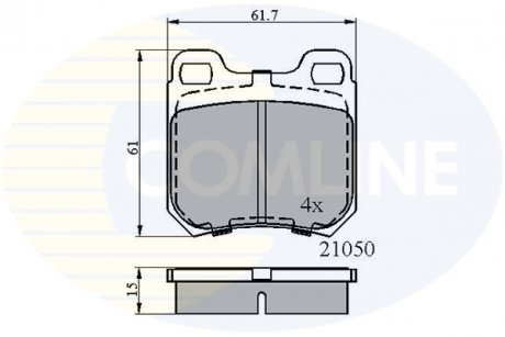 Комплект тормозных колодок, дисковый тормоз COMLINE CBP0741