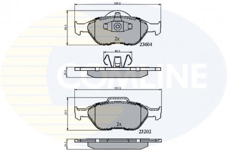 Фото автозапчастини гальмівні колодки, дискове гальмо (набір) COMLINE CBP0891