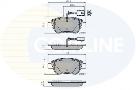 Комплект тормозных колодок, дисковый тормоз COMLINE CBP11037