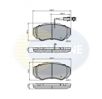 Фото автозапчастини - Гальмівні колодки до дисків Citroen Relay 01->, Fiat Ducato 01->, Peugeot Boxer 94-> COMLINE CBP11040