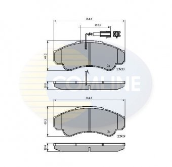 Фото автозапчасти - Гальмівні колодки до дисків Citroen Relay 94->, Fiat Ducato 01->, Peugeot Boxer 94-> COMLINE CBP11041