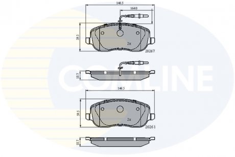 Комплект тормозных колодок, дисковый тормоз COMLINE CBP11158
