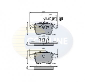 Гальмівні колодки, дискове гальмо (набір) COMLINE CBP11311