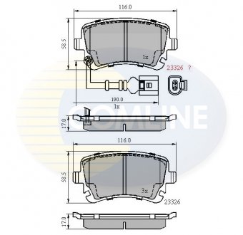 Фото автозапчастини гальмівні колодки, дискове гальмо (набір) COMLINE CBP11313