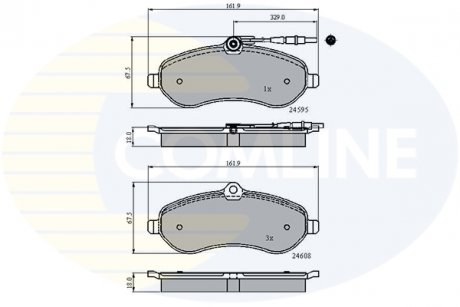 Комплект тормозных колодок, дисковый тормоз COMLINE CBP11621