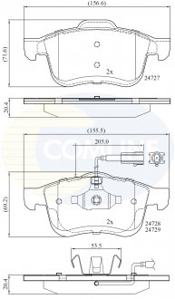 Фото автозапчасти гальмівні колодки, дискове гальмо (набір) COMLINE CBP12032