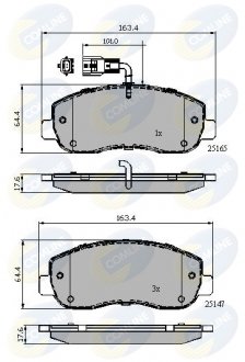 Фото автозапчасти комплект тормозных колодок, дисковый тормоз COMLINE CBP12106 (фото 1)