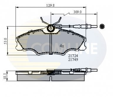 Фото автозапчасти - Гальмівні колодки до дисків Peugeot 406 95->04 COMLINE CBP1433