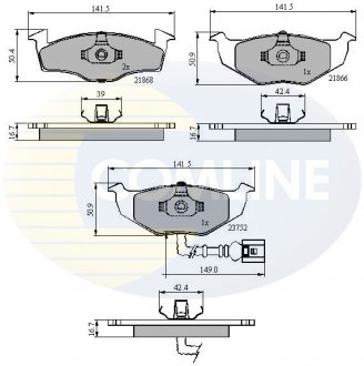 Фото автозапчасти - Гальмівні колодки до дисків Skoda Fabia 99->, Roomster 07->, VW Polo 01->09 COMLINE CBP1707