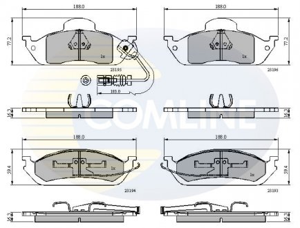 Фото автозапчастини - Гальмівні колодки до дисків Mercedes-Benz M-Class 98->05 COMLINE CBP1911