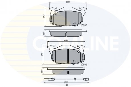 Фото автозапчасти - Гальмівні колодки до дисків Citroen Saxo 96->04, Peugeot 106 91->, 306 93->01, Renault Clio 91->98, Espace 84->92, 9 84->88, 11 83->88, 18 80->86, 19 88->96, 21 86->94 COMLINE CBP2258