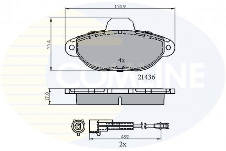 Фото автозапчастини - Гальмівні колодки до дисків Fiat Punto 93->, 500 08->, Ford KA 08->10, Lancia Y 95->03, Zastava 10 05-> COMLINE CBP2509