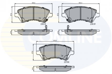 Фото автозапчастини - Гальмівні колодки до дисків Toyota Corolla 97->07 COMLINE CBP31154