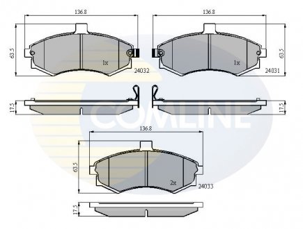 Фото автозапчасти - Гальмівні колодки до дисків Hyundai Elantra 00->03, Matrix 02->07 COMLINE CBP31176