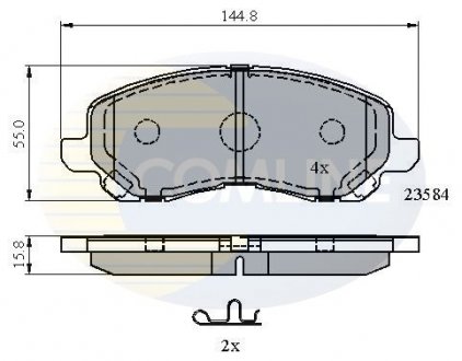 Комплект тормозных колодок, дисковый тормоз COMLINE CBP31256 (фото 1)