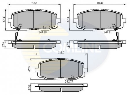 Фото автозапчасти - Гальмівні колодки до дисків Hyundai i10 07->, Kia Picanto 04-> COMLINE CBP31319