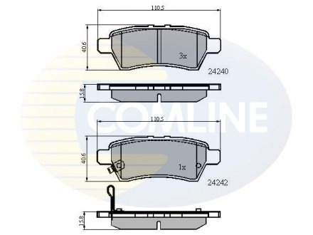 - Гальмівні колодки до дисків Nissan Navara 05->, Pathfinder 05-> COMLINE CBP31518 (фото 1)