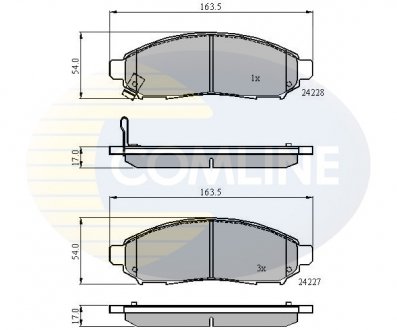 - Гальмівні колодки до дисків Nissan Navara 05->, Pathfinder 05->10, Serena 05->, Xterra 05->, Suzuki Landy 07->09 COMLINE CBP31520 (фото 1)