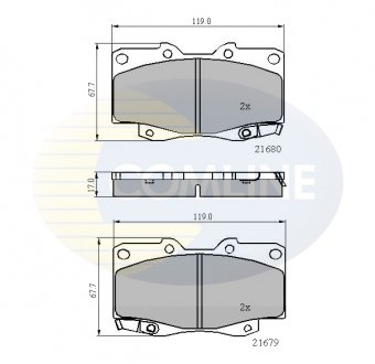 Фото автозапчасти - Гальмівні колодки до дисків Toyota Fortuner 04->, HiLux 05-> COMLINE CBP31574