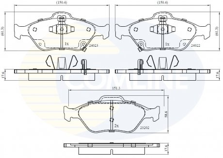 Фото автозапчасти - Гальмівні колодки до дисків Daihatsu Charade 11->, Toyota Yaris 06-> COMLINE CBP31637