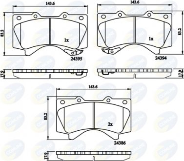 - Гальмівні колодки до дисків Toyota Land Cruiser 08->, Sequoia 00->07, Tundra 07-> COMLINE CBP31661