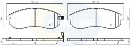 Фото автозапчасти - Гальмівні колодки до дисків Mitsubishi L200 96->07 COMLINE CBP31749