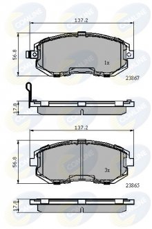 - Гальмівні колодки до дисків Subaru BRZ 12->, Forester 02->, Impreza Estate 00->, Legacy 03->, Outback 03->, XV 12-> COMLINE CBP31760