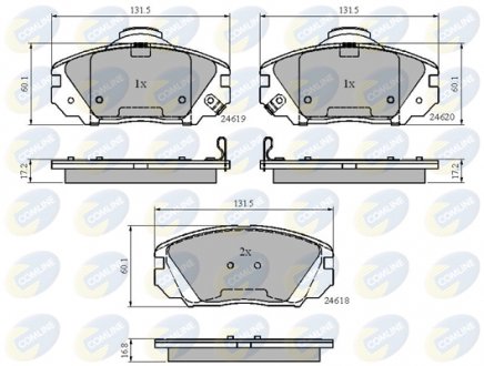 Фото автозапчасти - Гальмівні колодки до дисків Hyundai Grandeur 06->, Sonata 05-> COMLINE CBP31788