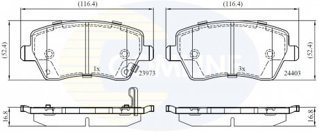 Фото автозапчасти - Гальмівні колодки до дисків Opel Agila 08->, Suzuki Splash 08->, Swift 05-> COMLINE CBP32008