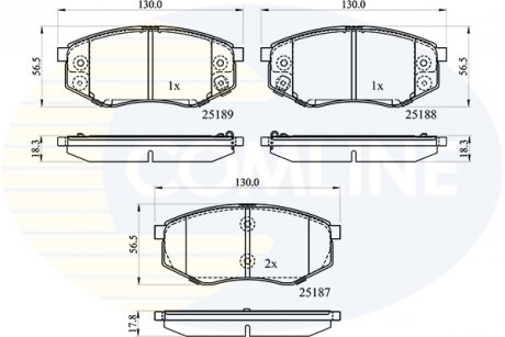 Фото автозапчасти - Гальмівні колодки до дисків Hyundai ix20 10-> COMLINE CBP32194