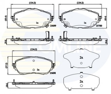 Фото автозапчасти - Гальмівні колодки до дисків Toyota Auris 12->, Corolla 12-> COMLINE CBP32207