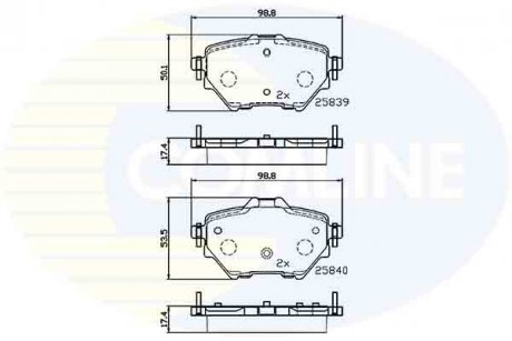 - Гальмівні колодки до дисків Citroen C4 13->, Peugeot 308 13-> COMLINE CBP32234 (фото 1)
