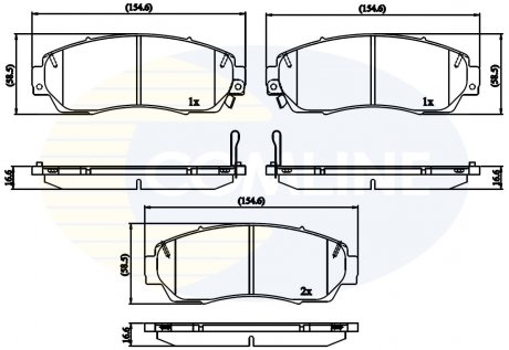 - Гальмівні колодки до дисків Honda CR-V 12-> COMLINE CBP32273