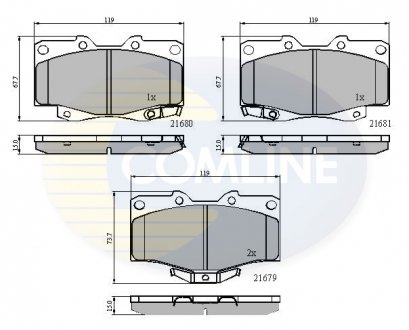 Фото автозапчасти - Гальмівні колодки до дисків Toyota HiLux 89->05, Land Cruiser 88->, 4 Runner 89->, VW Taro 89->97 COMLINE CBP3333