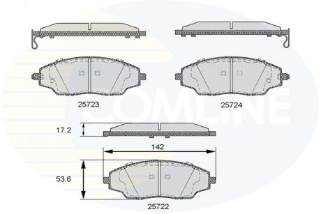 Фото автозапчасти - Гальмівні колодки до дисків Chevrolet Aveo 05->, Kalos 05->, Daewoo Aveo 02->05, Kalos 03-> COMLINE CBP36083