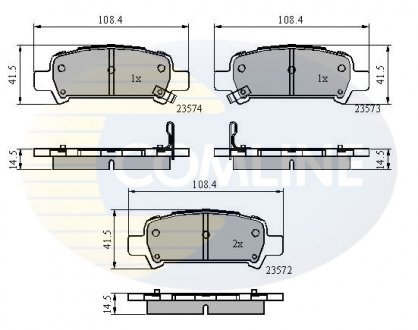 - Гальмівні колодки до дисків Subaru Forester 97->, Impreza 94->, Legacy 98->, Outback 00->08 COMLINE CBP3882 (фото 1)