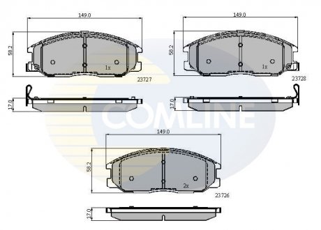 - Гальмівні колодки до дисків Hyundai Equus 99->09, XG 02->05, Terracan 04->, Kia Opirus 03->, Ssangyong Rodius 05-> COMLINE CBP3902