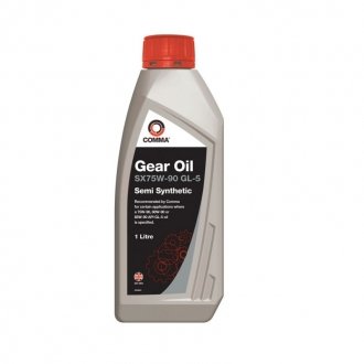 Трассмиссионное масло SX75W90 GEAR OIL GL5 1л (12шт/уп) COMMA SX1L