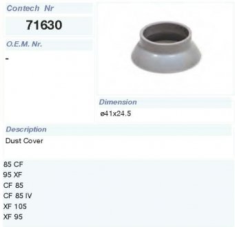 Фото автозапчастини пиловик BPW dØ=41; h=25 (mm) (03.120.43.14.0) Contech 71630CNT