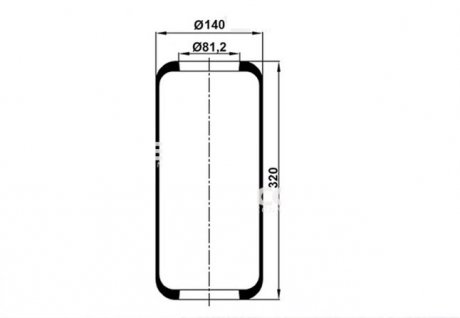 Фото автозапчастини пневмоподушка (балон) Mercedes 975N, W010950437 320x81.2x140 (975N) Contech 97500 (фото 1)