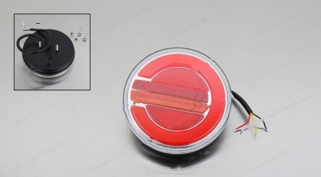 Комбинированный диодный задний фонарь 10-30В. LED лев круглый Contech MG36000