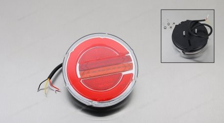 Комбінований діодний задній ліхтар 10-30В LED прав круглый Contech MG36001