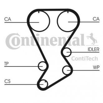 Фото автозапчасти ремень ГРМ MITSUBISHI COLT IV, LANCER IV, LANCER V 1.8 04.92-04.96 Contitech CT812 (фото 1)