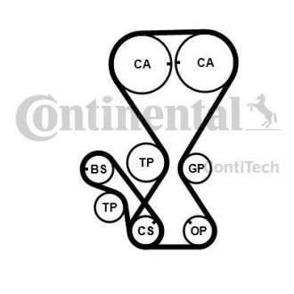 Комплект ГРМ (ремень+ролик) HYUNDAI LANTRA I, SANTAMO, SONATA II, SONATA III; MITSUBISHI COLT III, ECLIPSE I, GALANT VI, LANCER IV, SANTAMO 1.8/2.0 11.87-12.04 Contitech CT 1000 K2 PRO