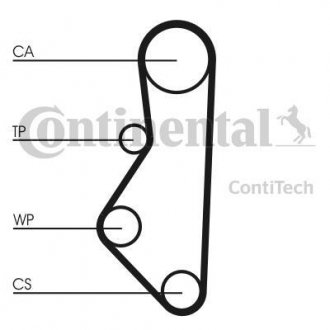 Фото автозапчастини ремінь ГРМ MAZDA 626 II 1.6 11.82-09.87 Contitech CT533