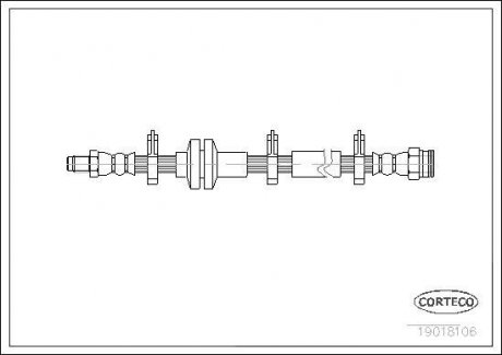 Гальмівна труба/шланг гнучкий задній лівий/правий (довжина 400 мм) ALFA ROMEO 164 2.0-3.0 06.87-09.98 CORTECO 19018106